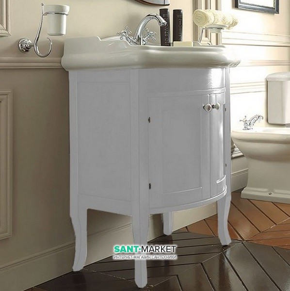 Тумба під раковину Kerasan Retro 69 см масив дерева білий матовий 735130