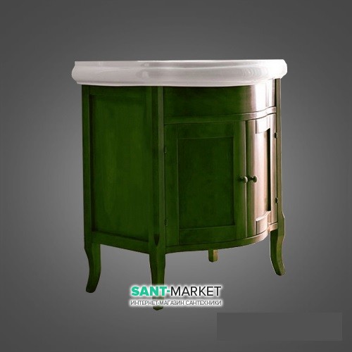 Тумба під раковину Kerasan Retro 69 см масив дерева зелений 735152