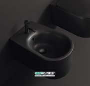 Биде подвесное Kerasan Nolita с крепежом WB9N черный матовый 532531