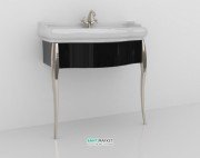 Консоль під раковину Kerasan Retro 73 см чорний глянсовий ніжки хром 7362K2