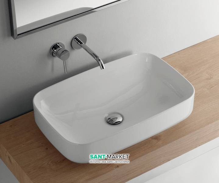 Раковина для ванної накладна Kerasan Tribeca 60х38 санфарфор біла матова 514130