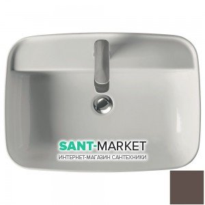 Раковина для ванной накладная Kerasan Tribeca 60х43 санфарфор бургундия матовый 514275