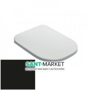 Сидіння з кришкою для унітазу Kerasan Tribeca Slim з мікроліфтом чорний матовий 519131