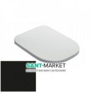 Сиденье с крышкой для унитаза Kerasan Tribeca Slim с микролифтом черный матовый 519131