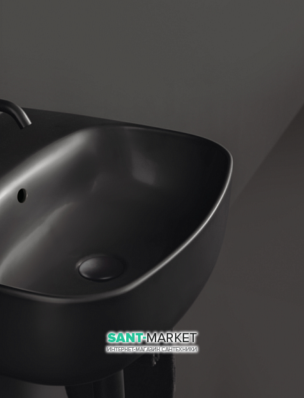 Раковина для ванної накладна / підвісна Kerasan Nolita 60X45 санфарфор чорна матова 534131