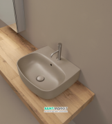 Раковина для ванної накладна / підвісна Kerasan Nolita 50х45 санфарфор горіхово-коричнева 534081