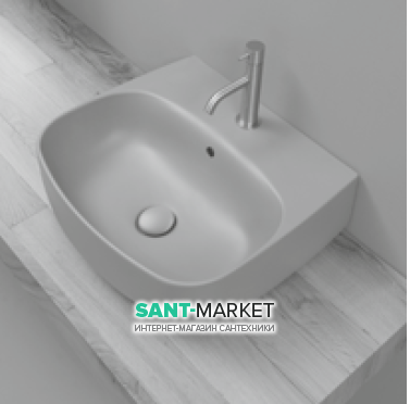 Раковина для ванной накладная/подвесная Kerasan Nolita 50х45 санфарфор серая 534082