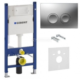 Система инсталляции для подвесного унитаза Geberit Duofix cо встроенным бачком Delta и клавишей Delta21 хром глянцевый 458.126.00.1+115.125.21.1