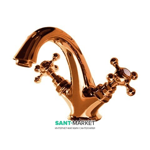 Смеситель для раковины Kerasan Retro двухвентильный бронза 738993
