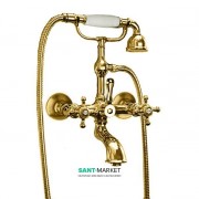Смеситель для ванны Kerasan Retro двухвентильный с душевым комплектом золото 739491