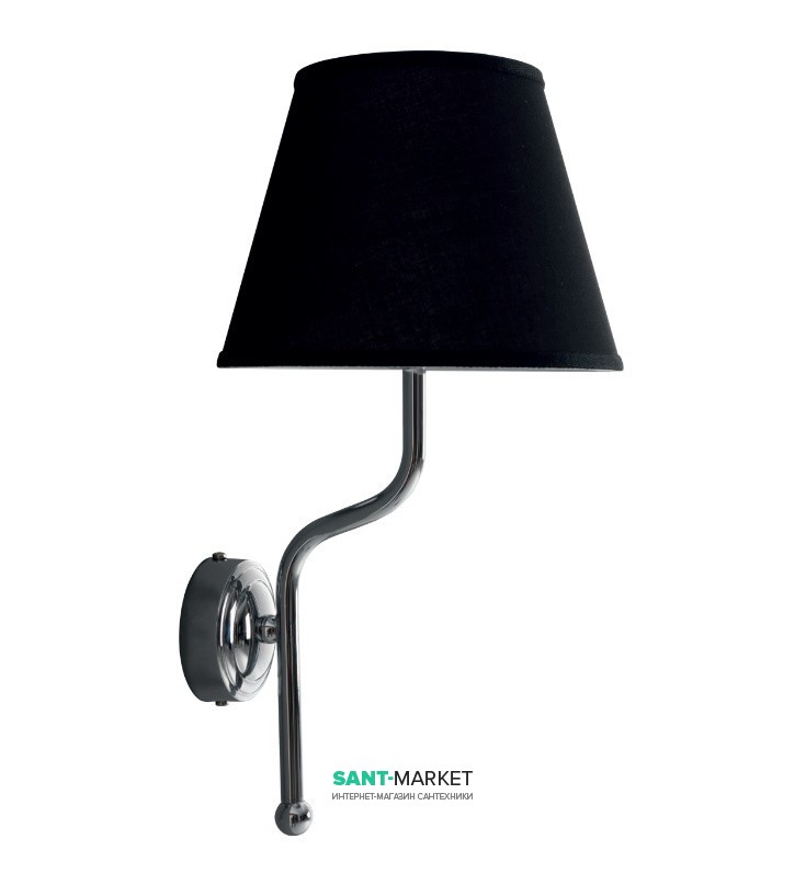 Светильник для ванной Kerasan Waldorf с абажуром чёрный/хром 7367K0