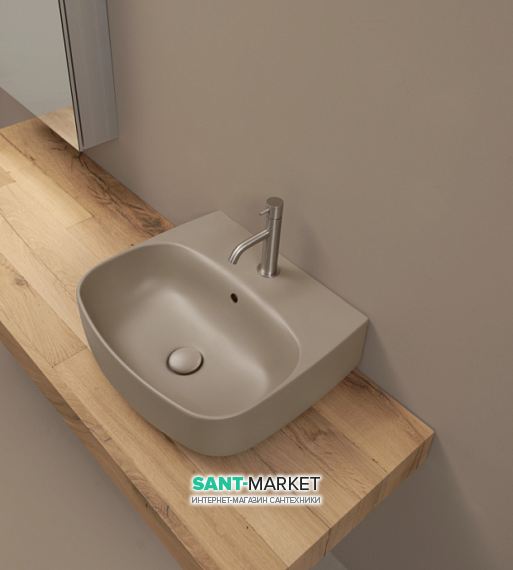 Раковина для ванної накладна / підвісна Kerasan Nolita 60X45 санфарфор горіхово-коричнева 534181