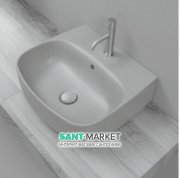Раковина для ванної накладна / підвісна Kerasan Nolita 50х45 санфарфор сіра 534082