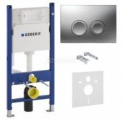 Система инсталляции для подвесного унитаза Geberit Duofix cо встроенным бачком Delta и клавишей Delta21 хром глянцевый 458.126.00.1+115.125.21.1