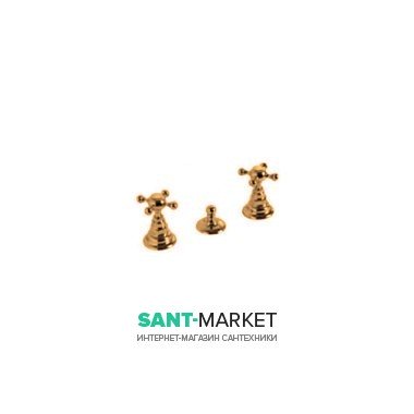 Змішувач для біде Kerasan Retro двухвентильний на три отвори золото 739391