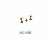 Змішувач для біде Kerasan Retro двухвентильний на три отвори бронза 739393