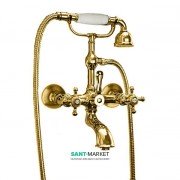 Смеситель для ванны Kerasan Retro двухвентильный с душевым комплектом золото 739491
