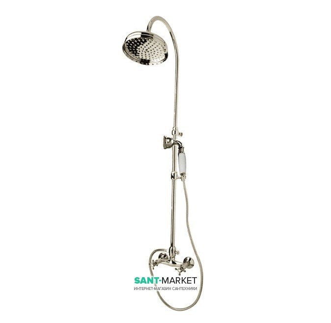 Душова стійка з верхнім душем Kerasan Retro Ø20 см і душовим комплектом хром 7398K0