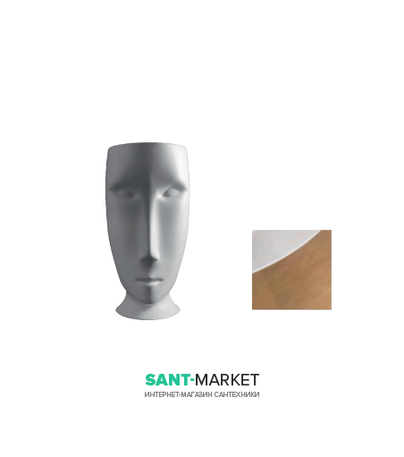 Раковина напольная Kerasan Artwork Moloco санфарфор белый/золото 4741K39