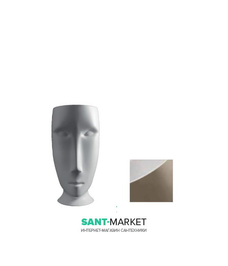 Раковина напольная Kerasan Artwork Moloco санфарфор белый/коричневый орех 4741K84