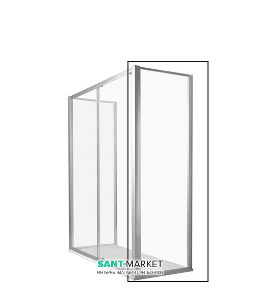 Стінка бічна для душового куточка Kerasan Nolita FPSC50 100 см профіль хром прозоре скло 745604