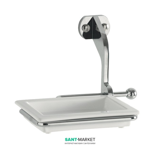 Мильниця для ванною Kerasan Waldorf з настінним тримачем білий / хром 740990