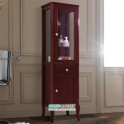 Шкаф-пенал с витриной Kerasan Retro деревянный бордо 731553