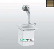 Стакан для зубных щеток подвесной Kerasan Waldorf с настенным держателем белый бронза 741093