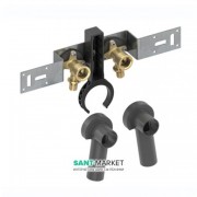 Монтажный комплект с настенными уголками для подключения смесителя Tece TECEflex латунь 80 мм 720536