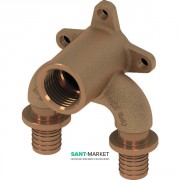 Трійник кутовий з настінним кріпленням TECE TECEflex 20х1 / 2х20 закруглений бронза 708626