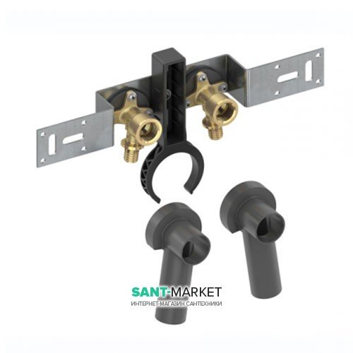 Монтажний комплект з настінними куточками для підключення змішувача Tece TECEflex латунь 80 мм 720536