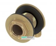 Сквозное угловое соединение для прохода через перегородку TECE TECEflex 16х1/2 латунь 708702