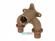 Тройник угловой с настенным креплением TECE TECEflex 20х1/2х16 закругленный бронза 708607