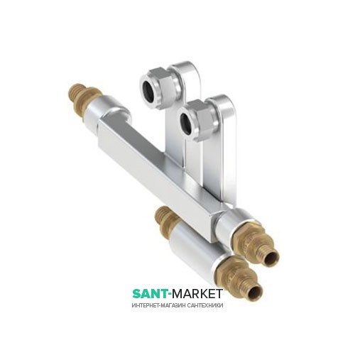 Подвійний трійник для підключення трубок 15 мм до радіаторів Tece TECEflex нікельований 16х15хзаглушка 730130