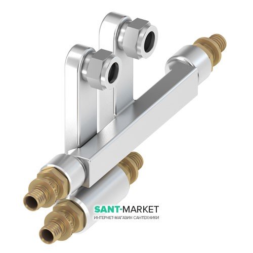 Подвійний трійник для підключення трубок 15 мм до радіаторів Tece TECEflex нікельований 20 (18) х15х20 (18) 730115