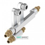 Подвійний трійник для підключення трубок 15 мм до радіаторів Tece TECEflex нікельований заглушках15х16 730135