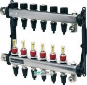 Колектор для систем підлогового опалення Tece TECElogo HKV 5 з ротометрамі і з'єднаннями push-fit нержавіюча сталь 77311105