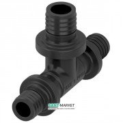 Трійник рівнопрохідний Tece Teceflex пластик чорний 16х16х16 PPSU 730916