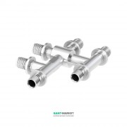 Тройник двойной Tece Teceflex одноплоскостной никелированный 16x16x16 718501