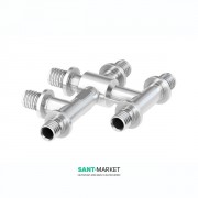 Трійник подвійний Tece Teceflex одноплощинної нікельований 20 (18) х16х20 (18) 718503