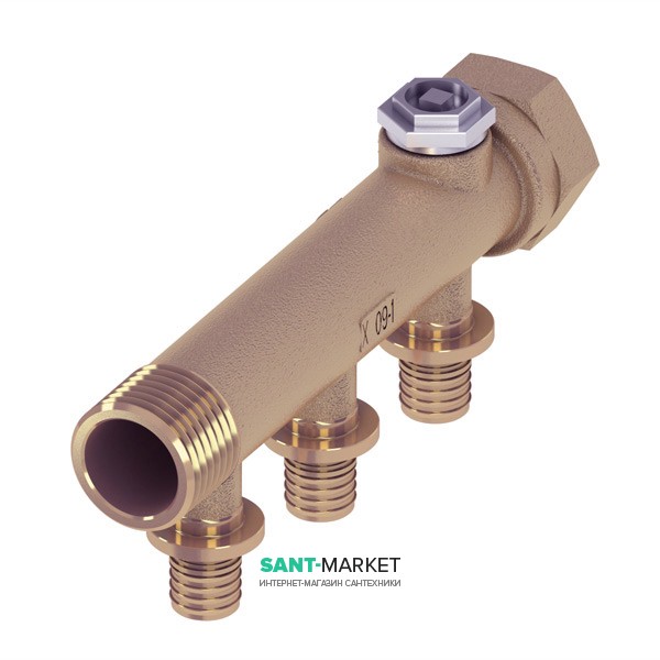 Колектор 3/4 на 3 контуру TECE TECEflex під запрессовку d 16 мм бронза 712202
