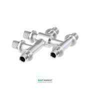 Трійник подвійний Tece Teceflex одноплощинної нікельований 16x16x16 718 501