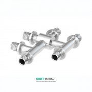 Трійник подвійний Tece Teceflex одноплощинної нікельований 20 (18) х16х16 718502