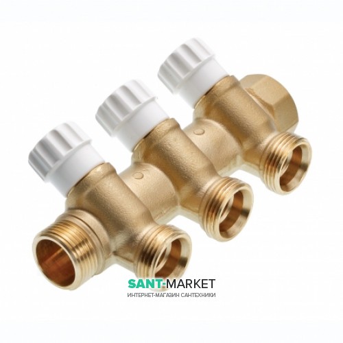 Коллектор на 3 контура с вентилями 3/4 евроконус TECE 8730007