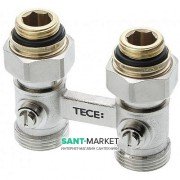 Запорно-присоединительный узел для нижнего подключения радиаторов проходной 3/4