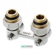 Запорно-присоединительный узел для нижнего подключения радиаторов угловой 3/4 евроконус х 1/2 Tece TECEflex латунь 8740438