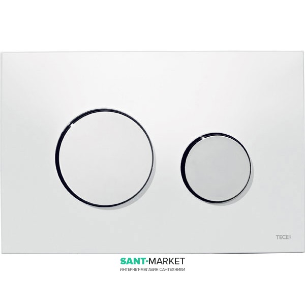 Панель смыва для унитаза TECE TECEloop с двумя клавишами пластиковая белая клавиши хром глянцевый 9240627