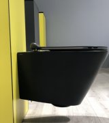 Унітаз підвісний Simas колекція Gambassi чорний матовий + сидіння + кріплення GA18NM + GA004NM + F85