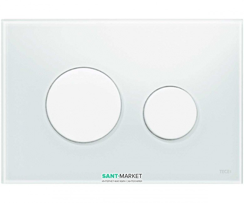 Панель смыва для унитаза TECE TECEloop с двумя клавишами стеклянная белая клавиши белые 9240650
