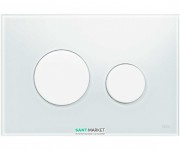 Панель смыва для унитаза TECE TECEloop с двумя клавишами стеклянная белая клавиши белые 9240650